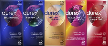 Durex - 50 Condooms - Orgasm Intense - Performa - Nude - Pleasure me - Voordeelverpakking