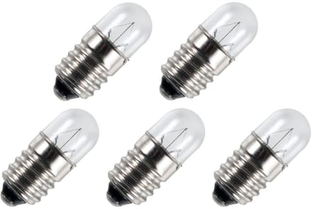 Signaallamp E10 12V 2W - 166 mAh - 5 stuks - T9 Gloeilamp Ø9mm - 23mm - 2500K - Dimbaar