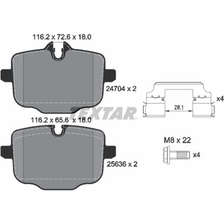 Remblokset TEXTAR 2470401, achter