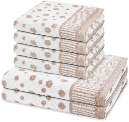 Ross Sonstiges 4 X handdoek 2 X douchehanddoek - in set 6 pack Punkte allover
