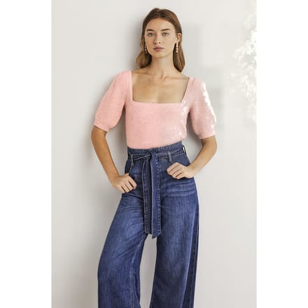 Boden Square Neck Fluffy Jumper Pnk Maat: XL | Gebreide Truien Outlet | Dames | Roze
