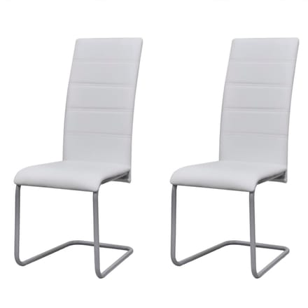 vidaXL - Eetkamerstoelen - 2 - st - kunstleer - wit