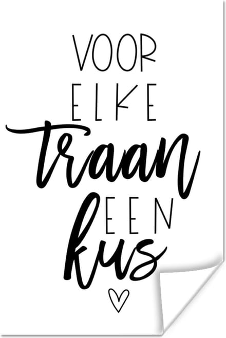 Poster Beterschap - Quote - Hartjes - Kus - 20x30 cm