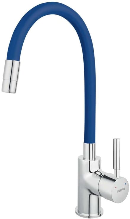 Novaservis Ferro - Keukenkraan met flexibele arm, blauw/chroom 70710,0MD