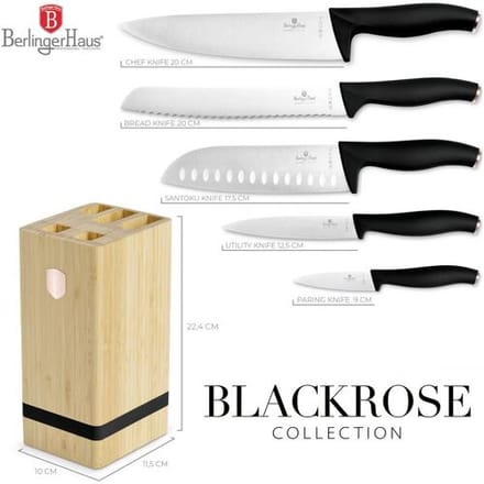 BERLINGER HAUS BH-2970 BLACK ROSE MESSENSET IN BAMBOE BLOK