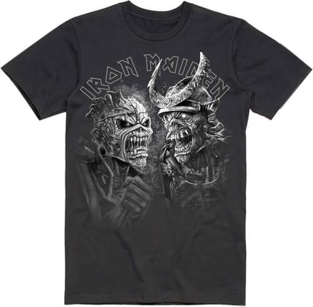 Iron Maiden - Senjutsu Large Grayscale Heads Heren Tshirt - 2XL - Zwart
