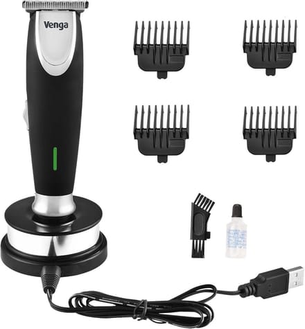 Baardtrimmer voor heren - Snoerloos, Snellader met USB, Dichtbij Trimdesign, Vintage Ontwerp