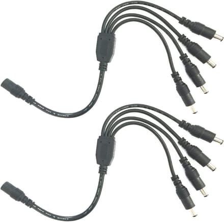 DC Splitter Kabel 5,5 mm x 2,1 mm voor LED Strip en CCTV Camera - 1 naar 4 Aansluiting