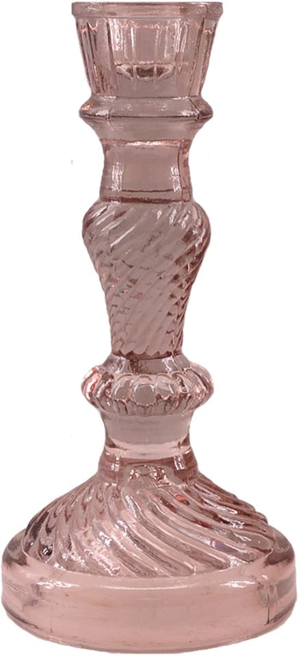 by Mooss - Kandelaar - Glas - Kaanch - Licht Pink - 20cm - Trendy
