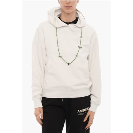 Effen STOPPERS hoodie met afneembare ketting in wit