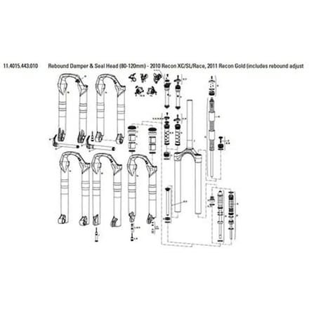 Schokbrekerafdichtingen en -bussen Rockshox Reb Dmpr/Sealhead 2010 Recon Xc/Sl/Race