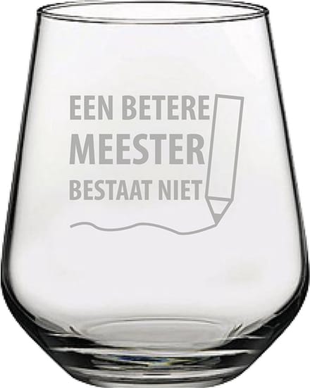 Gegraveerde Drinkglas 42,5cl een betere meester bestaat niet