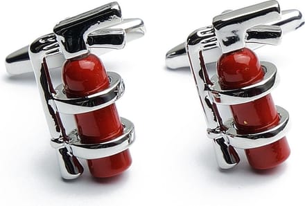 Manchetknopen - Brandblusser Rood Zilver