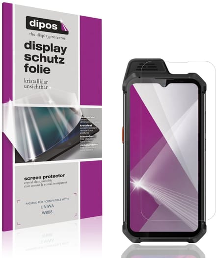 dipos – 4x Beschermfolie geschikt voor UNIWA W888 | Krasbestendige & heldere Screenprotector Ultra-Thin