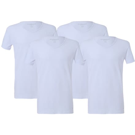 McGregor  - Premium Stretch T-shirt - V-neck - 4-pack White Maat: M | Basic T-Shirts Outlet | Heren | Wit