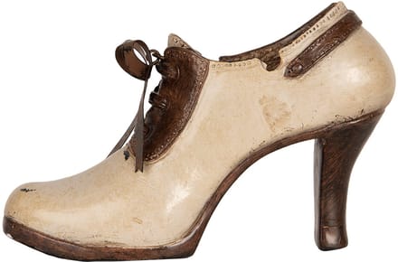 Clayre & Eef Decoratie Beeld Schoen 19x7x12 cm Beige Kunststof