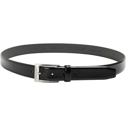Boss Riem heren koeienhuid leer (Zwart)