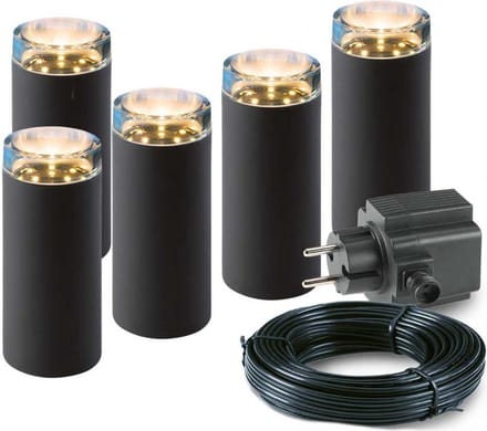 5x LED Pilaren - 2 Watt - 12V - 160mm - complete set