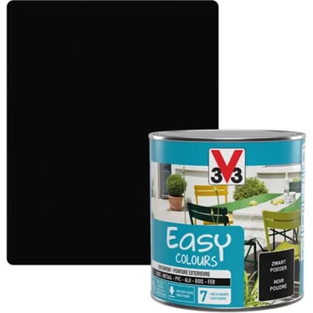 V33 Metaallak Easy Colours - Zwart - Poeder Mat 0.5l