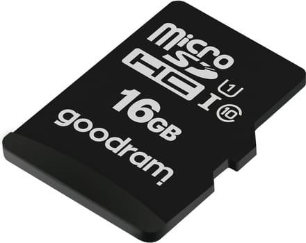 GoodRam microSDHC Geheugenkaart, 16Gb, Klasse 10 / UHS-1 U1, Met Kaartlezer en Adapter M1A4-0160R12