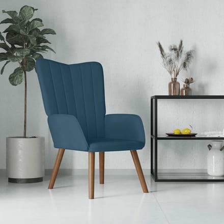 vidaXL - Relaxstoel - fluweel - blauw