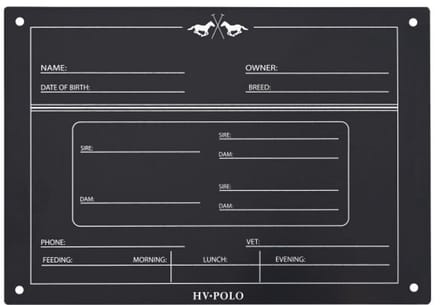 HV Polo - Stalbord - Engels - Zwart - 28.5x20 cm
