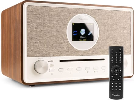 DAB Radio met CD Speler en Bluetooth - Audizio Lucca - FM en Internetradio - AUX en USB Stick Ingang - Wekker