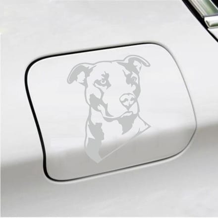 Bumpersticker - Pitbull  - 13 X 11 - Licht Grijs