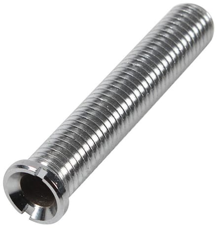 M12 x 70 mm messing holle schroef voor spoelbak - keukenzinkaccessoire - zilver