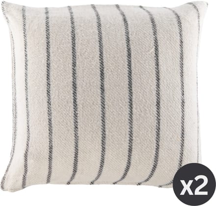 Tiseco - Kussen ALMA (gevuld) - SET/2 - gestreept - 45x45 cm, zwart