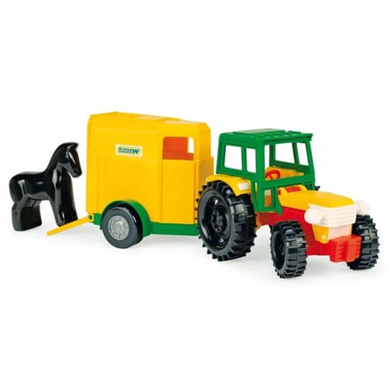 Wader Traktor met Paardentrailer en Paard - 38 cm
