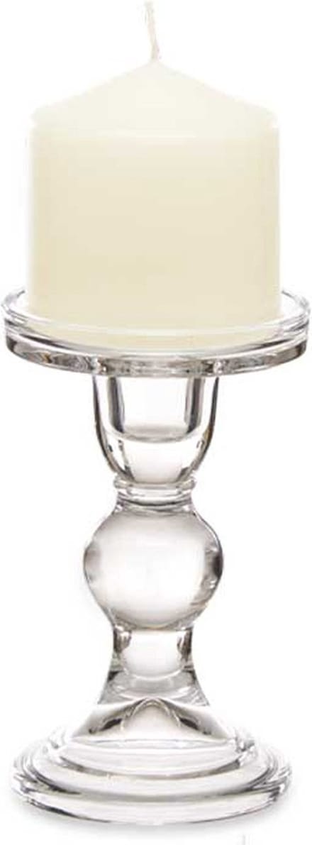Giftdecor Kaarsen kandelaar van decoratief glas - voor stompkaarsen - D8.5 x H14 cm