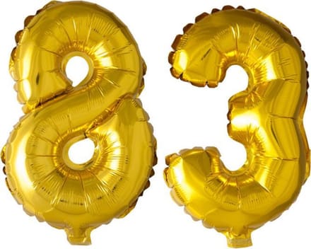 Folieballon nr. 83 Goud 41cm