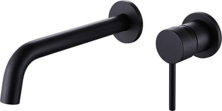 Diamond Line Eva - Wastafelmengkraan - Inbouw - Rond - Mat Zwart - 1 Greeps
