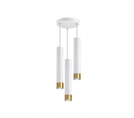 Moderne witte metalen hanglamp GU10 met gouden accent - Verstelbaar