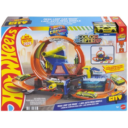 Hot Wheels City Mega Autowasserette met looping - Speelgoedbaanset