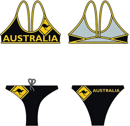 Turbo Australia Kangaroo Bikini Zwart 9-10 Years Meisjes