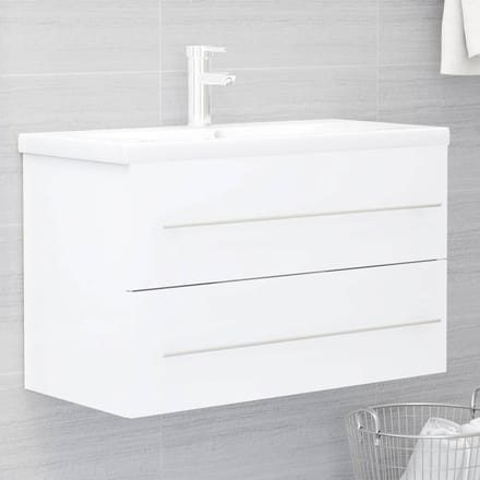 vidaXL - Wastafelkast - 80x38,5x48 - cm - bewerkt - hout - wit