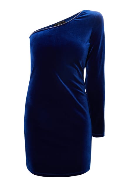 Faina Mini-jurk met één schouder Dames blauw