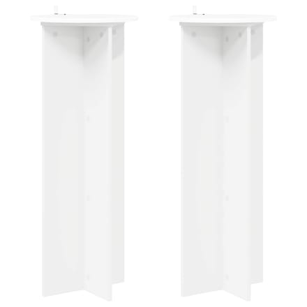 vidaXL - Plantenstand - 2 - st - Wit - Ø40 - x - 100 - cm - Bewerkt - hout