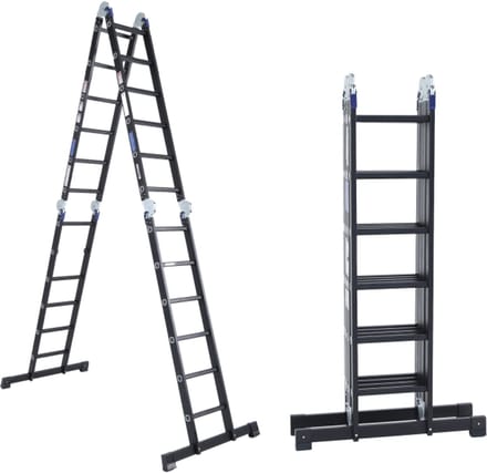 ALDORR Professional - Vouwladder 4 x 6 treden zonder platform - Aluminium - 3,10 meter