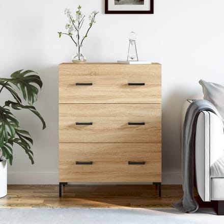 vidaXL - Dressoir - 69,5x34x90 - cm - bewerkt - hout - sonoma - eikenkleurig