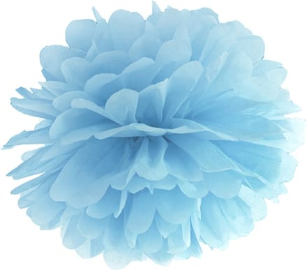 PARTYDECO - Blauwe papieren pompon decoratie