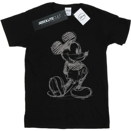 Disney Jongens Mickey Mouse Sketch Kick T-Shirt (Zwart)