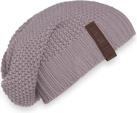 Knit Factory Coco Gebreide Muts Dames - Sloppy Beanie hat - Mauve - Warme roze Wintermuts - One Size