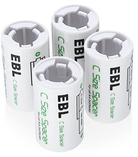 Accu-adapter voor Baby C batterij - 4 stuks AA naar Baby C converters