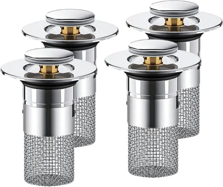 Gootsteenzeef 4 stuks - 34-40mm - Universele Afvoerplug - Wastafelstop
