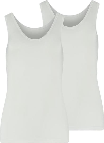 RJ Bodywear RJ dames Pure Color dames hemd (2-pack) - wit