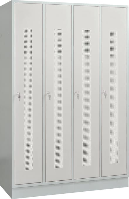 Kleerkast met 4 geperforeerde grijze deuren MW Tools KL40G