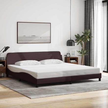 vidaXL - Bedframe - "Dover" - stof - donkerbruin - 200x200 - cm